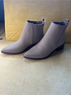 Women's Taupe Ankle Boots - Sleek Pointed Chelsea Style